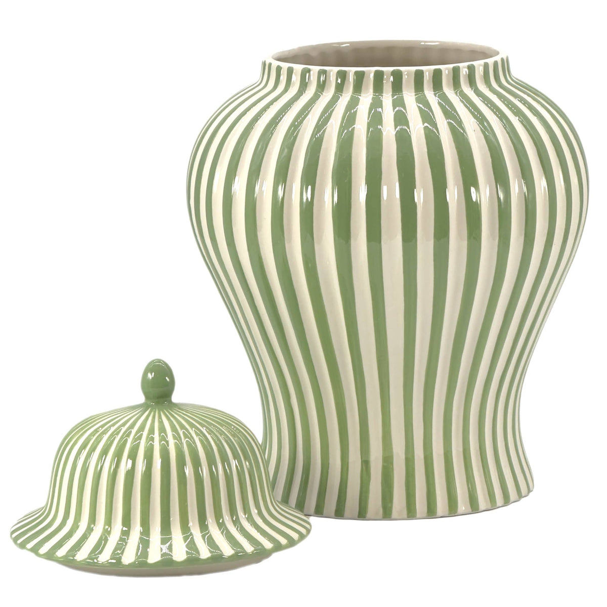 Candy Cane Striped Ceramic Vase 18" [New Colors 2026]: Red
