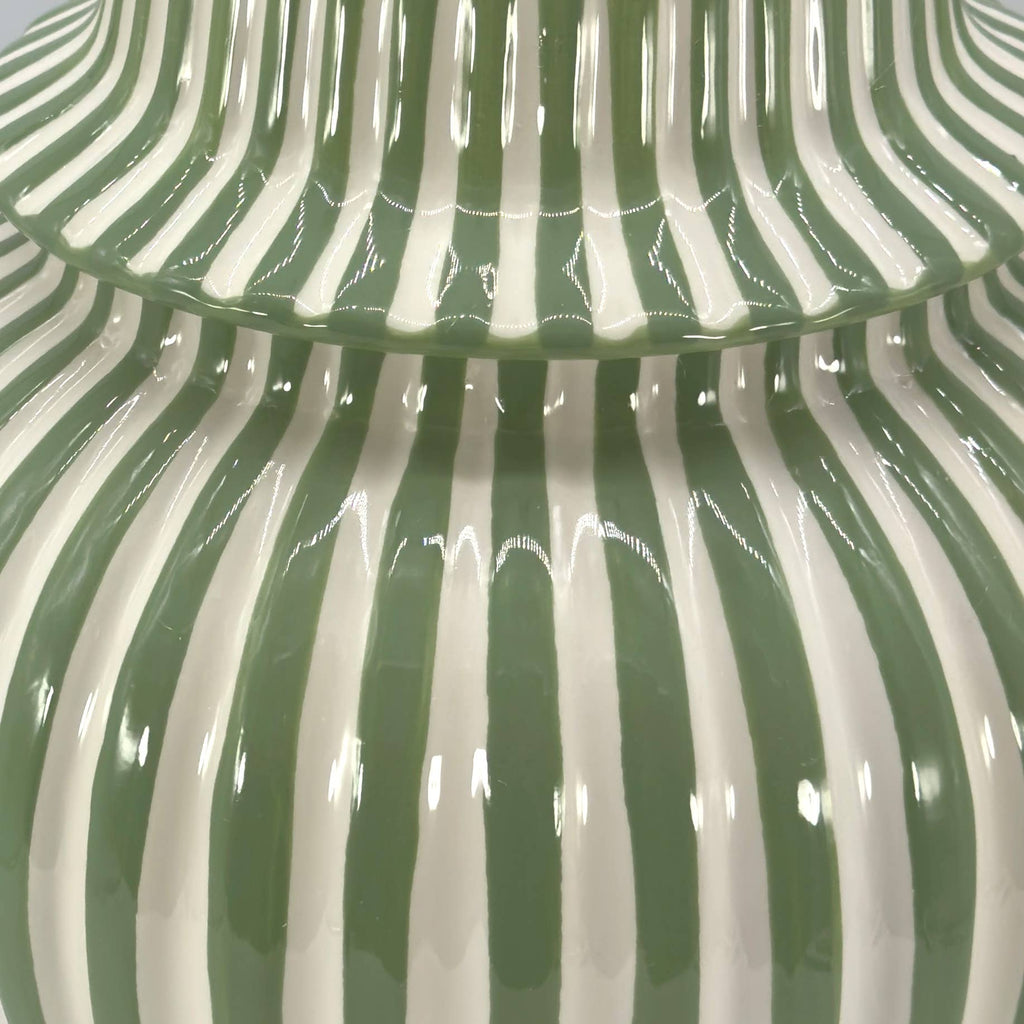 Candy Cane Striped Ceramic Vase 18" [New Colors 2026]: Red