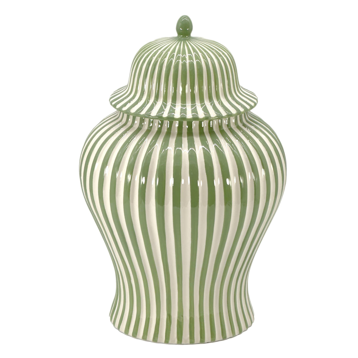 Candy Cane Striped Ceramic Vase 18" [New Colors 2026]: Red
