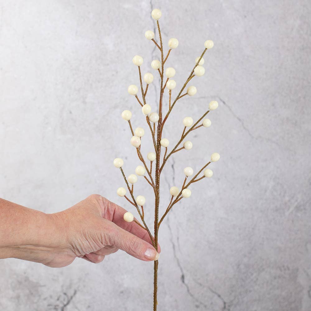 18" Weatherproof Artificial Outdoor Berry Stem -Select Color: Red
