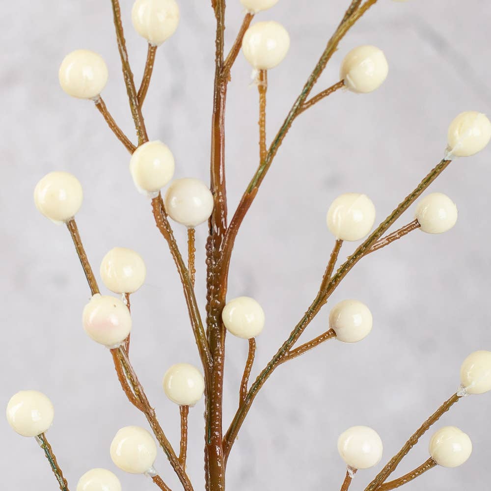 18" Weatherproof Artificial Outdoor Berry Stem -Select Color: Red