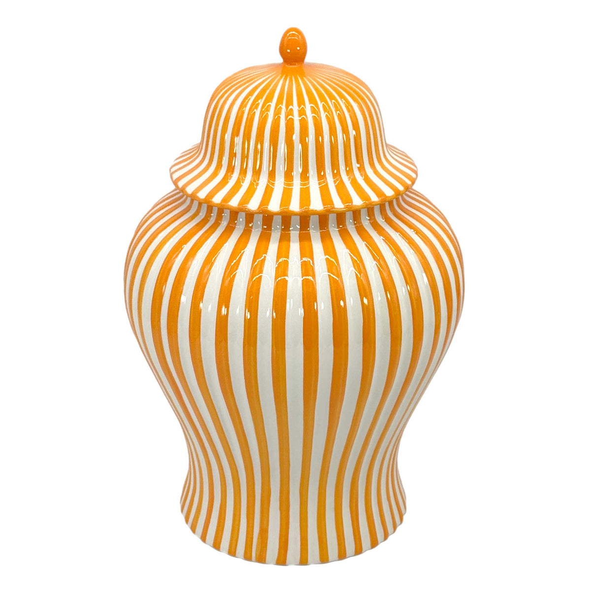 Candy Cane Striped Ceramic Vase 18" [New Colors 2026]: Red