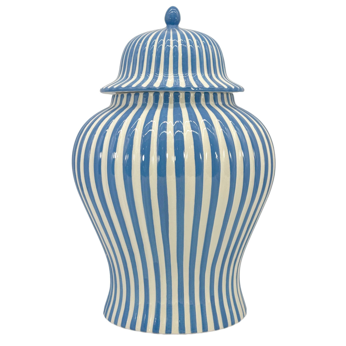 Candy Cane Striped Ceramic Vase 18" [New Colors 2026]: Red