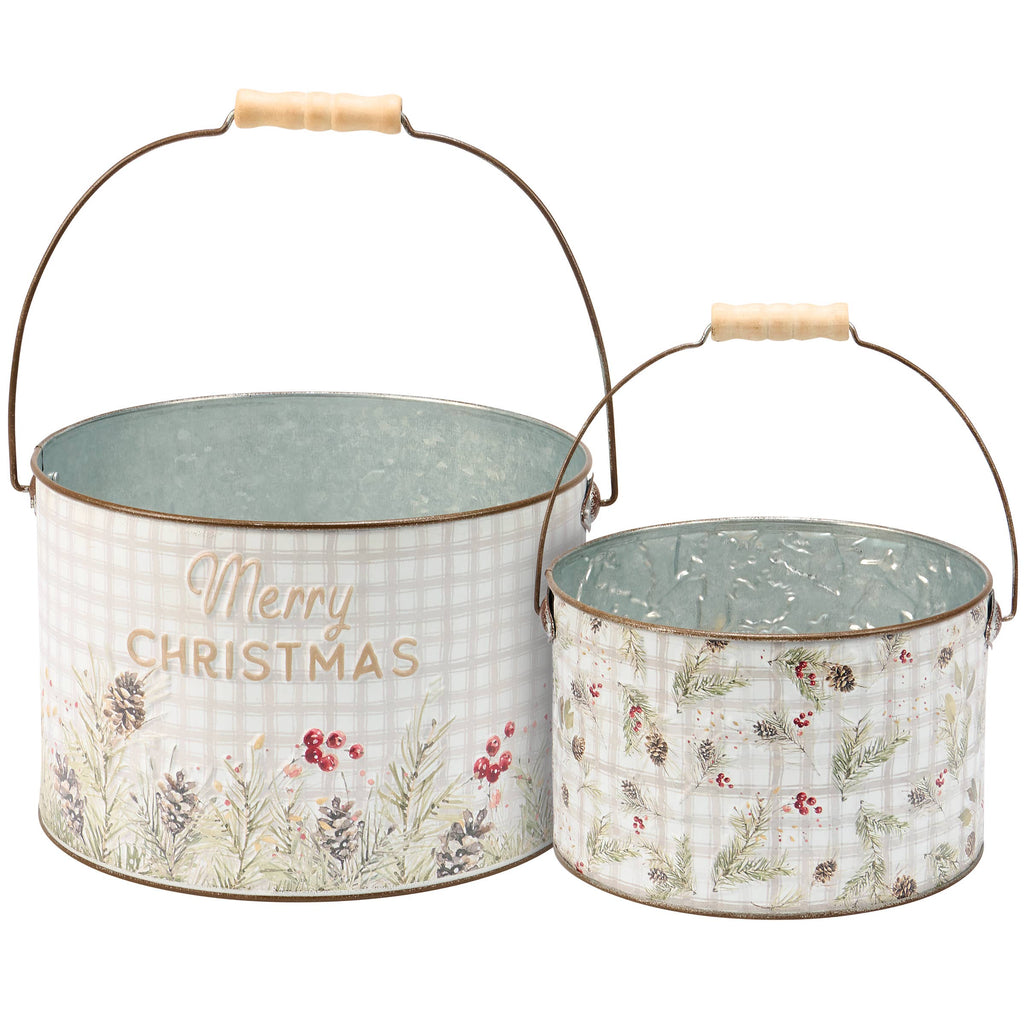 Merry Christmas Greens Bucket Set
