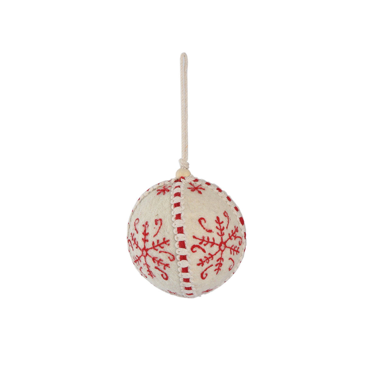 4" Felt Ball Snowflake Ornament