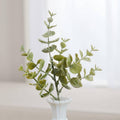 10" Artificial Frosted Winter Eucalyptus Pick