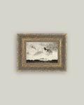 Witch Flying Through The Night Framed Antique Art: 5x7