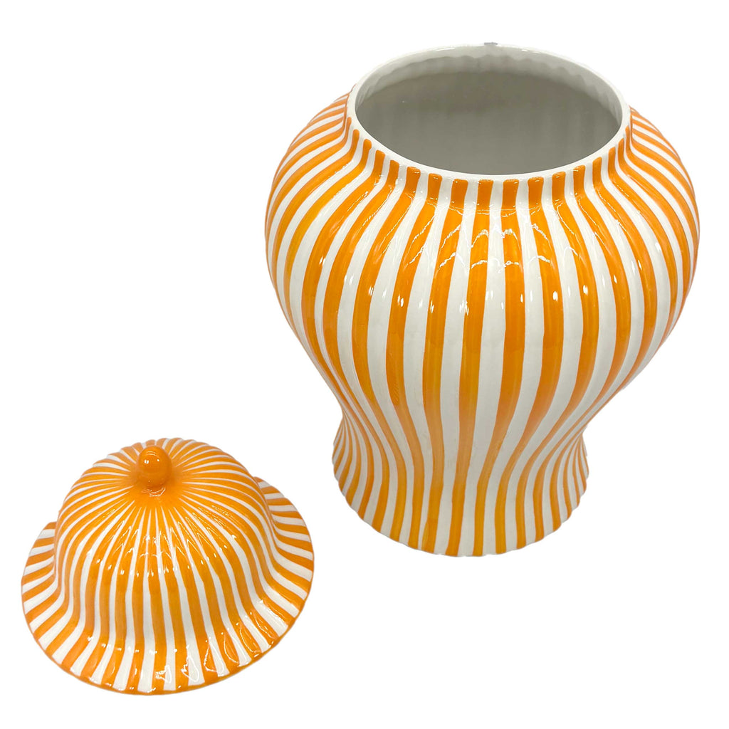 Candy Cane Striped Ceramic Vase 18" [New Colors 2026]: Red