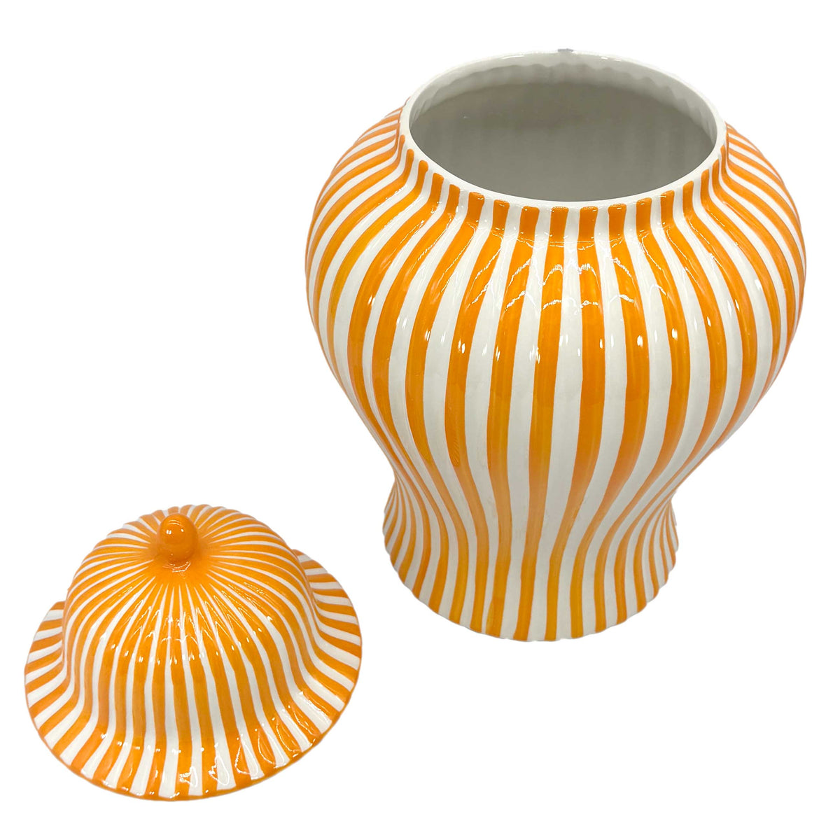 Candy Cane Striped Ceramic Vase 18" [New Colors 2026]: Red