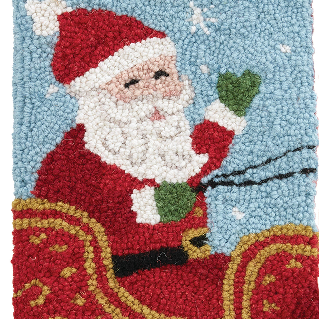 Santa On Sleigh Hook Stocking