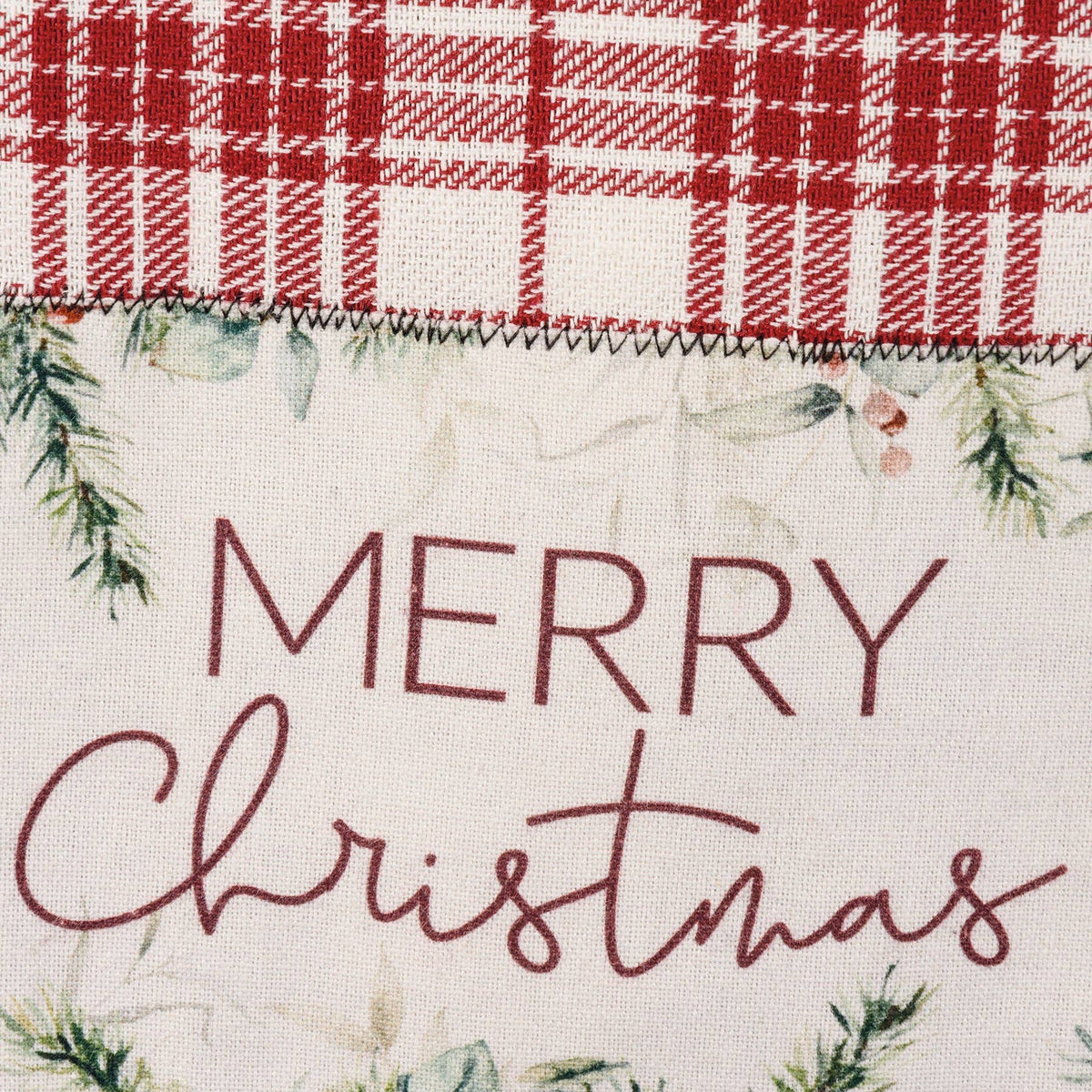 Merry Christmas Red Plaid Kitchen Towel