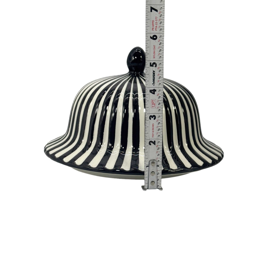 Black & White Candy Cane Striped Ceramic Vase 18"