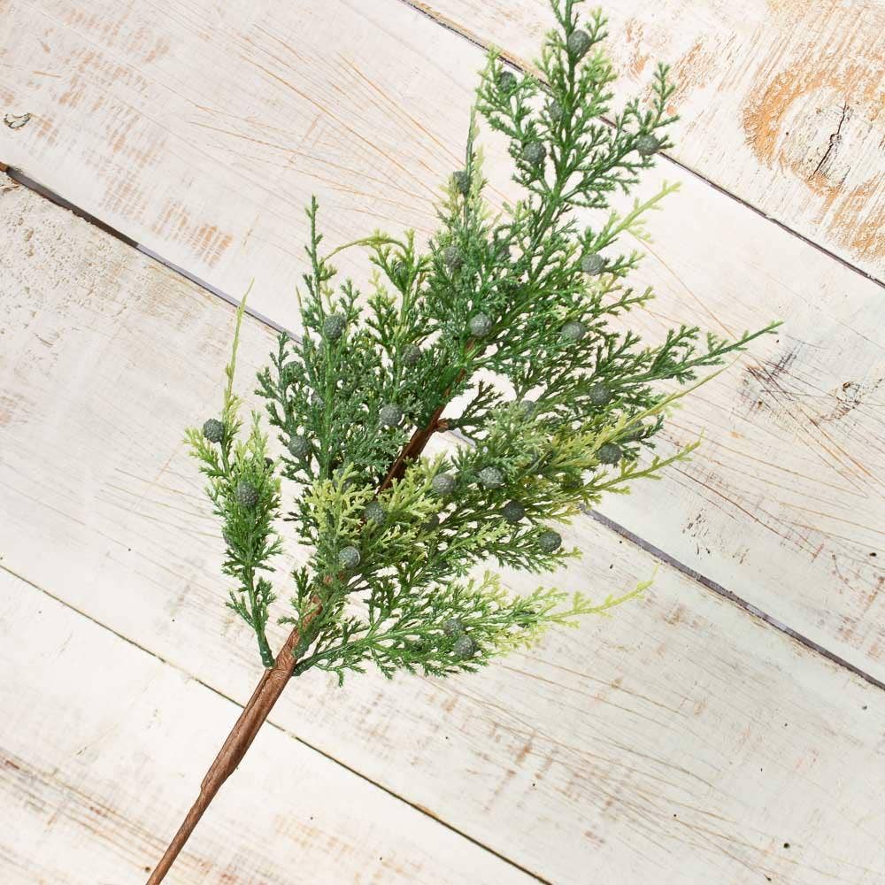 18" Faux Cedar Juniper Berry Spray