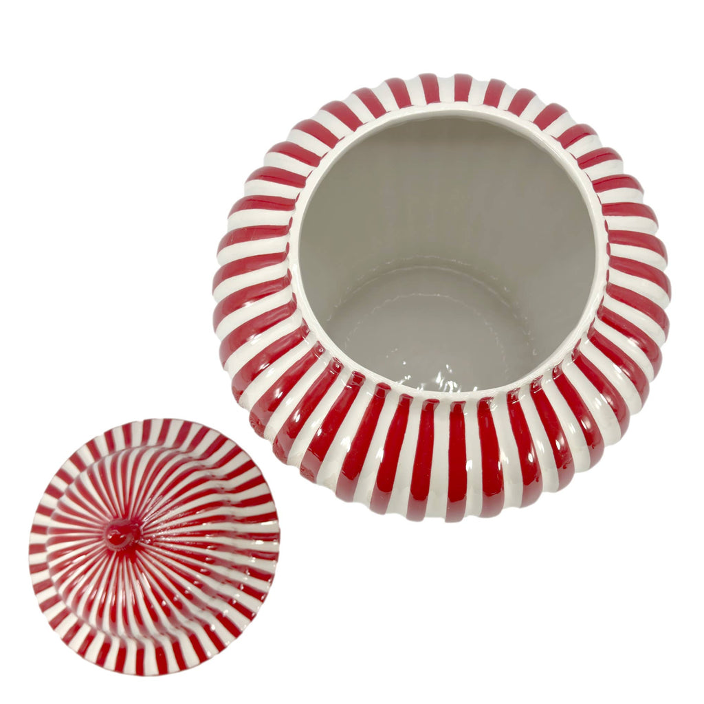 Candy Cane Striped Ceramic Vase 18" [New Colors 2026]: Red