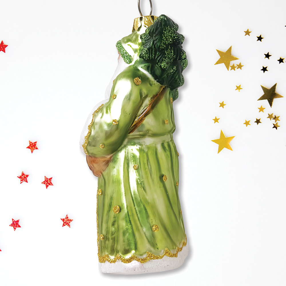 Spirit of the Forest Father Santa Victorian Glass Ornament