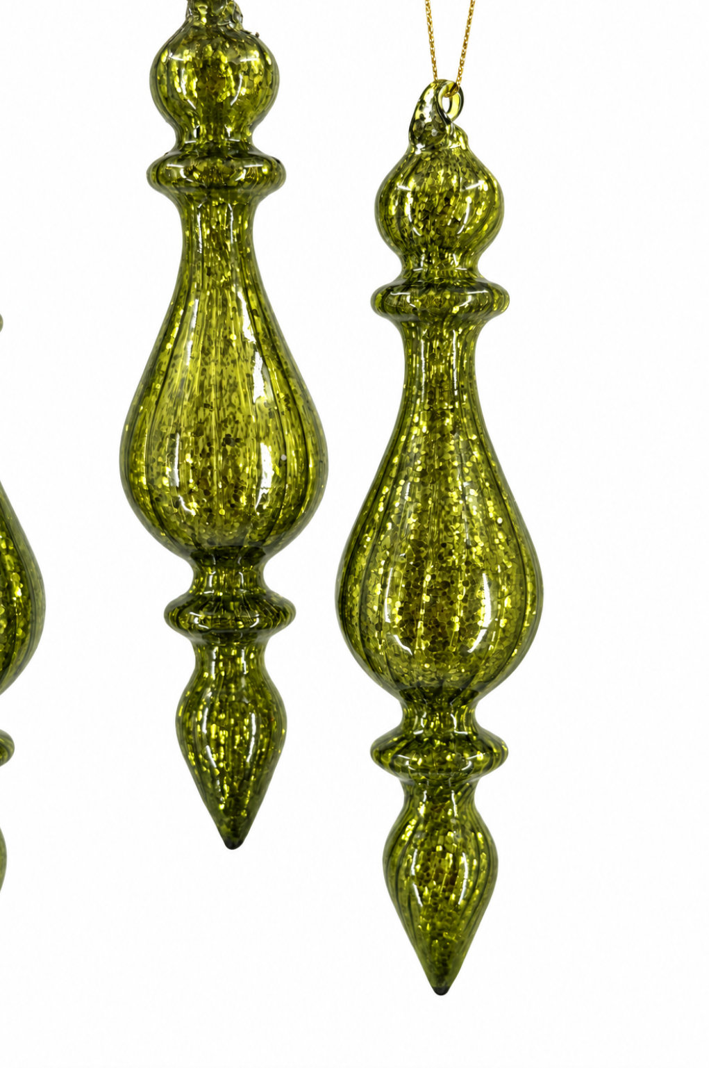 Mercury Glass Finial Ornament Set — Set of 3