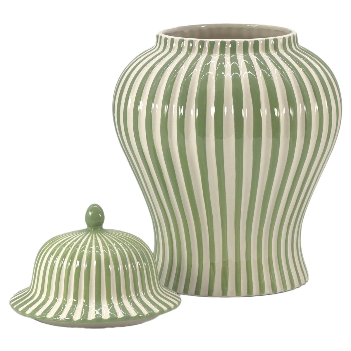 Candy Cane Striped Ceramic Vase 18" [New Colors 2026]: Red