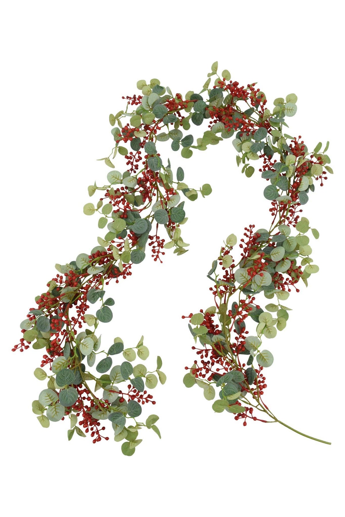 70" Eucalyptus & Red Berry Garland