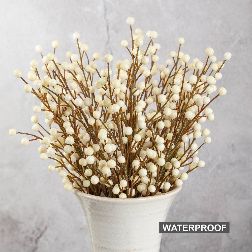 18" Weatherproof Artificial Outdoor Berry Stem -Select Color: Red