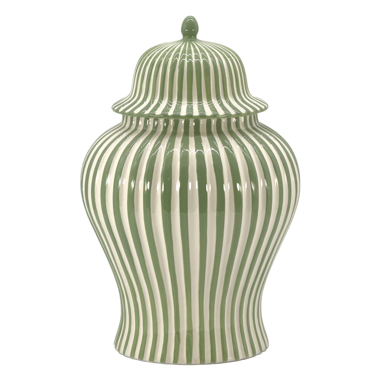 Candy Cane Striped Ceramic Vase 18" [New Colors 2026]: Red