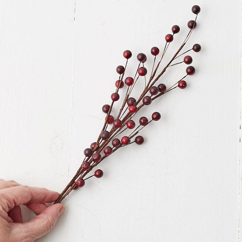17"  Dark Burgundy Artificial Berry Spray