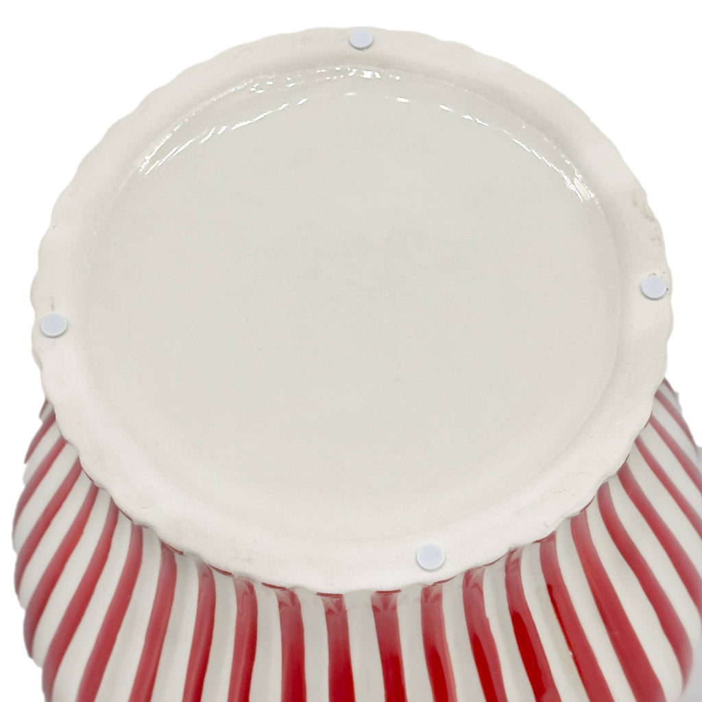 Candy Cane Striped Ceramic Vase 18" [New Colors 2026]: Red
