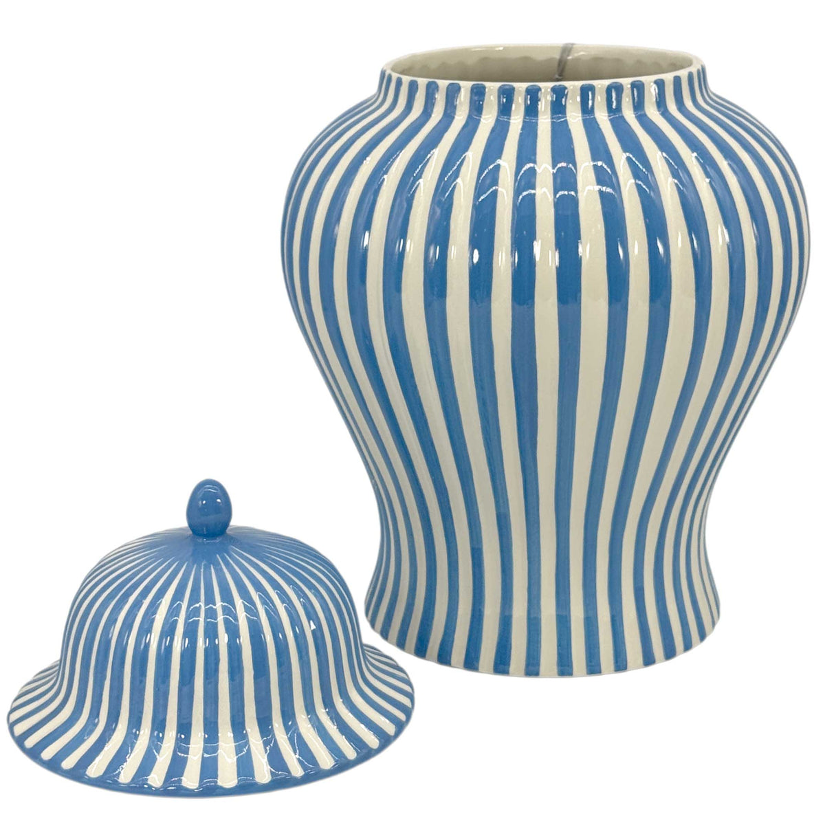 Candy Cane Striped Ceramic Vase 18" [New Colors 2026]: Red