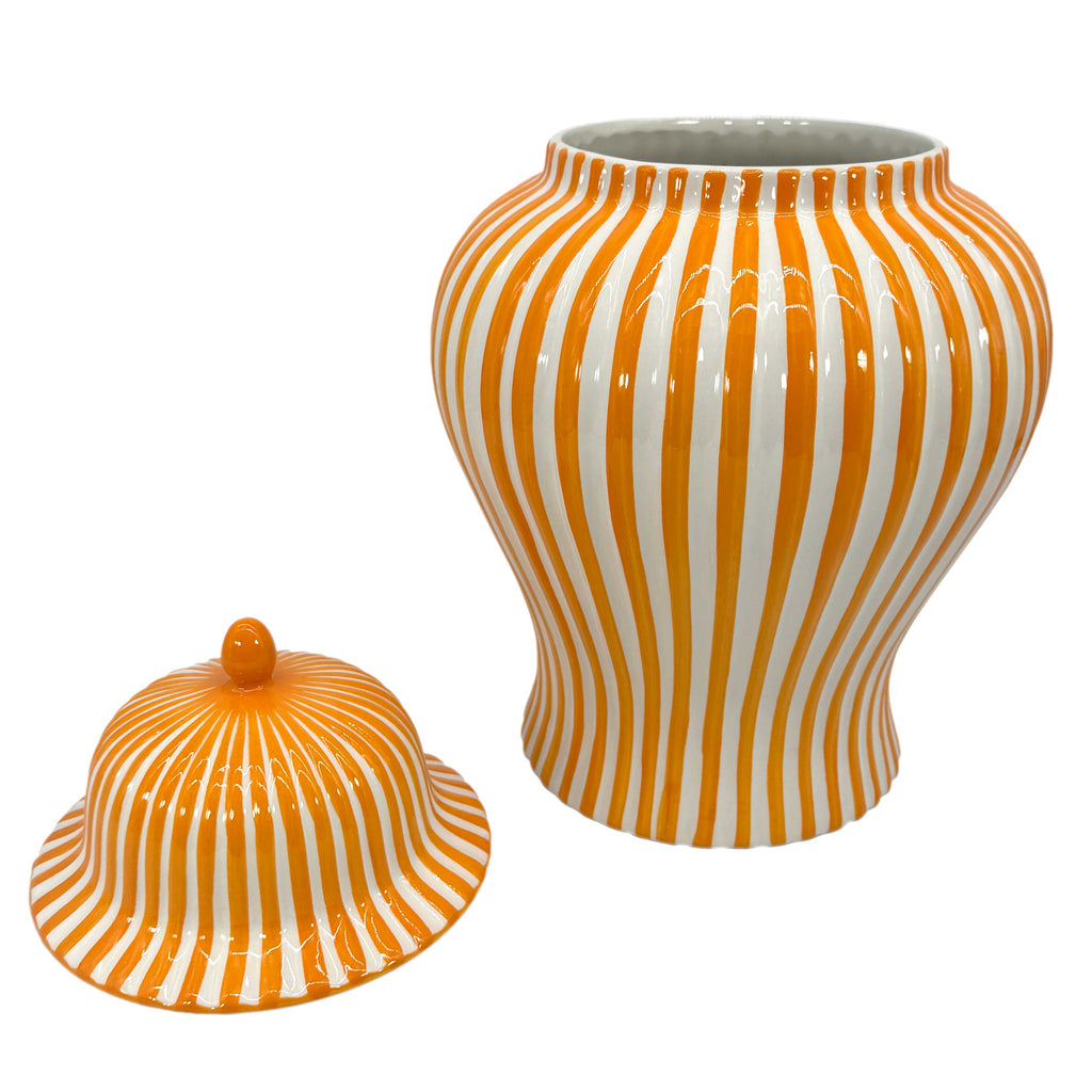 Candy Cane Striped Ceramic Vase 18" [New Colors 2026]: Red