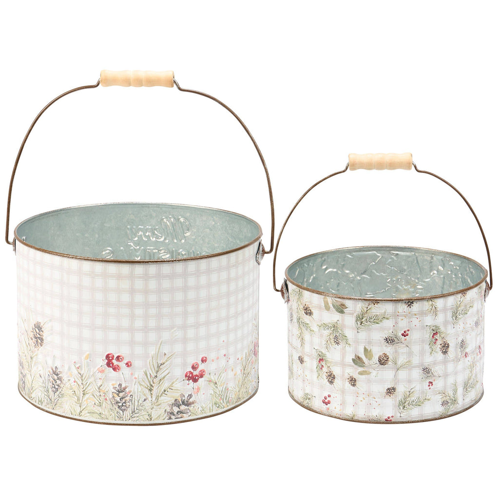Merry Christmas Greens Bucket Set