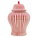 Candy Cane Striped Ceramic Vase 18" [New Colors 2026]: Red
