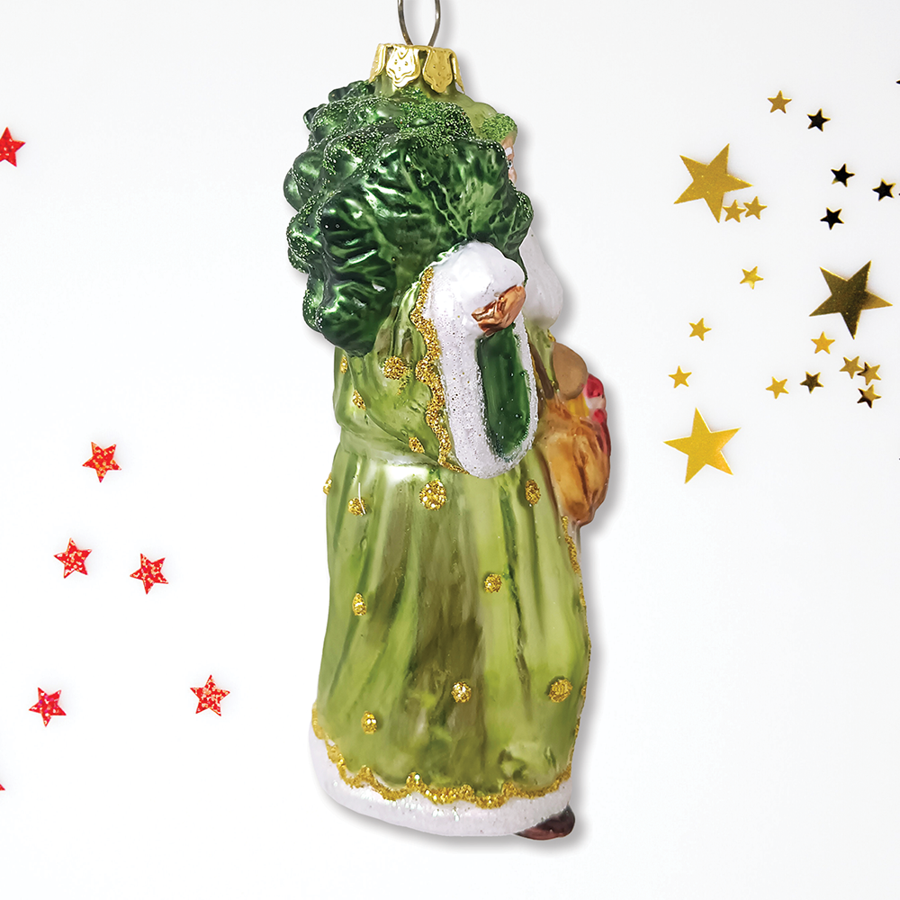 Spirit of the Forest Father Santa Victorian Glass Ornament