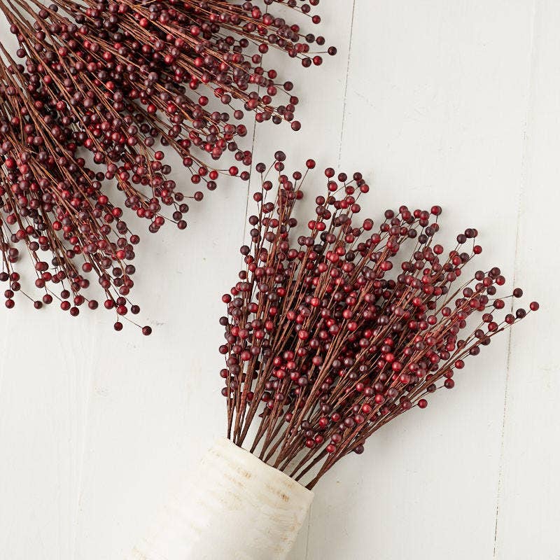17"  Dark Burgundy Artificial Berry Spray