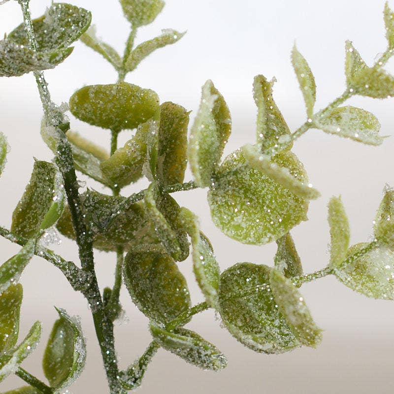 10" Artificial Frosted Winter Eucalyptus Pick