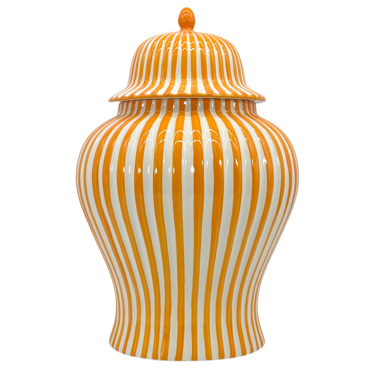 Candy Cane Striped Ceramic Vase 18" [New Colors 2026]: Red