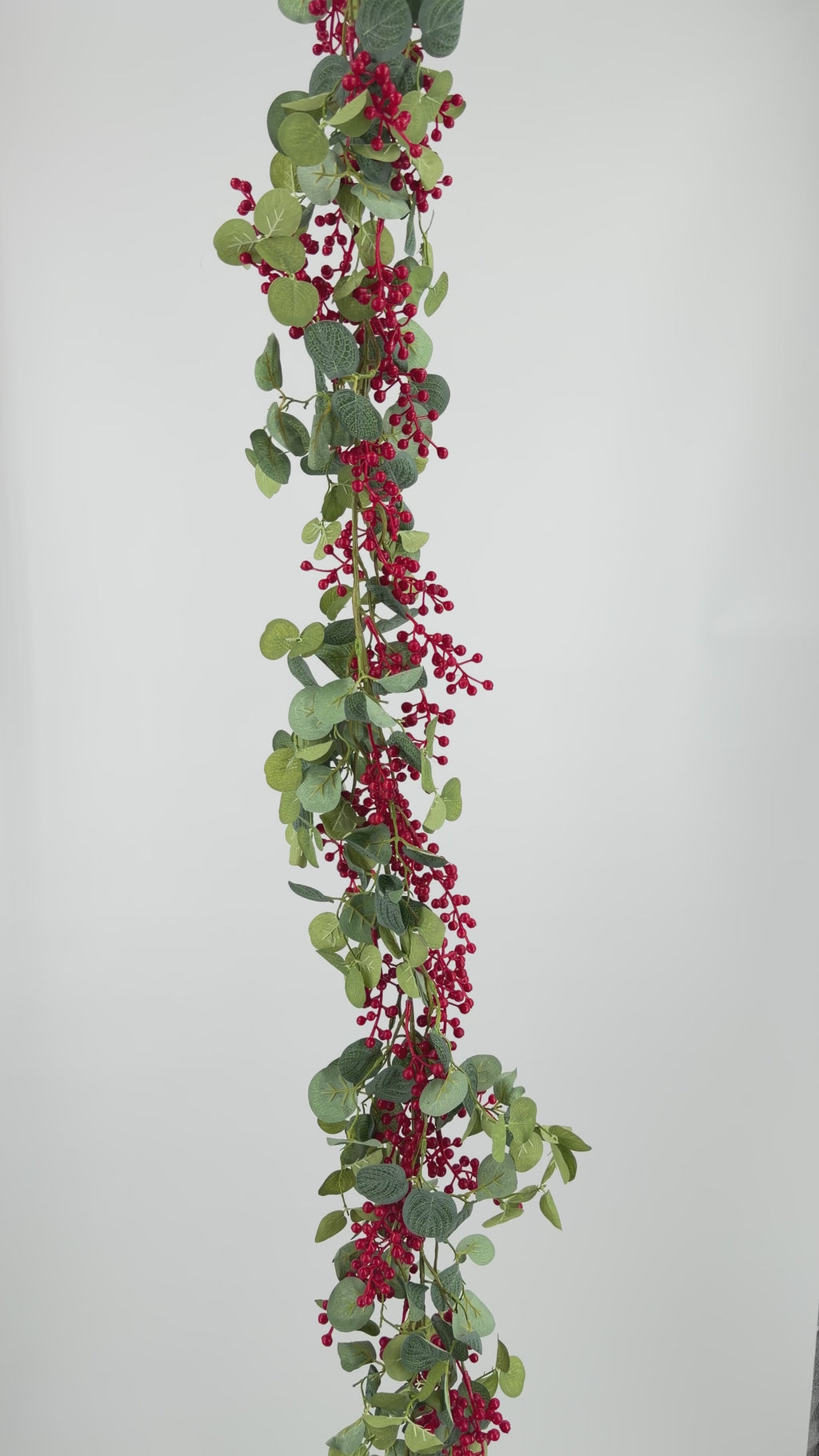 70" Eucalyptus & Red Berry Garland